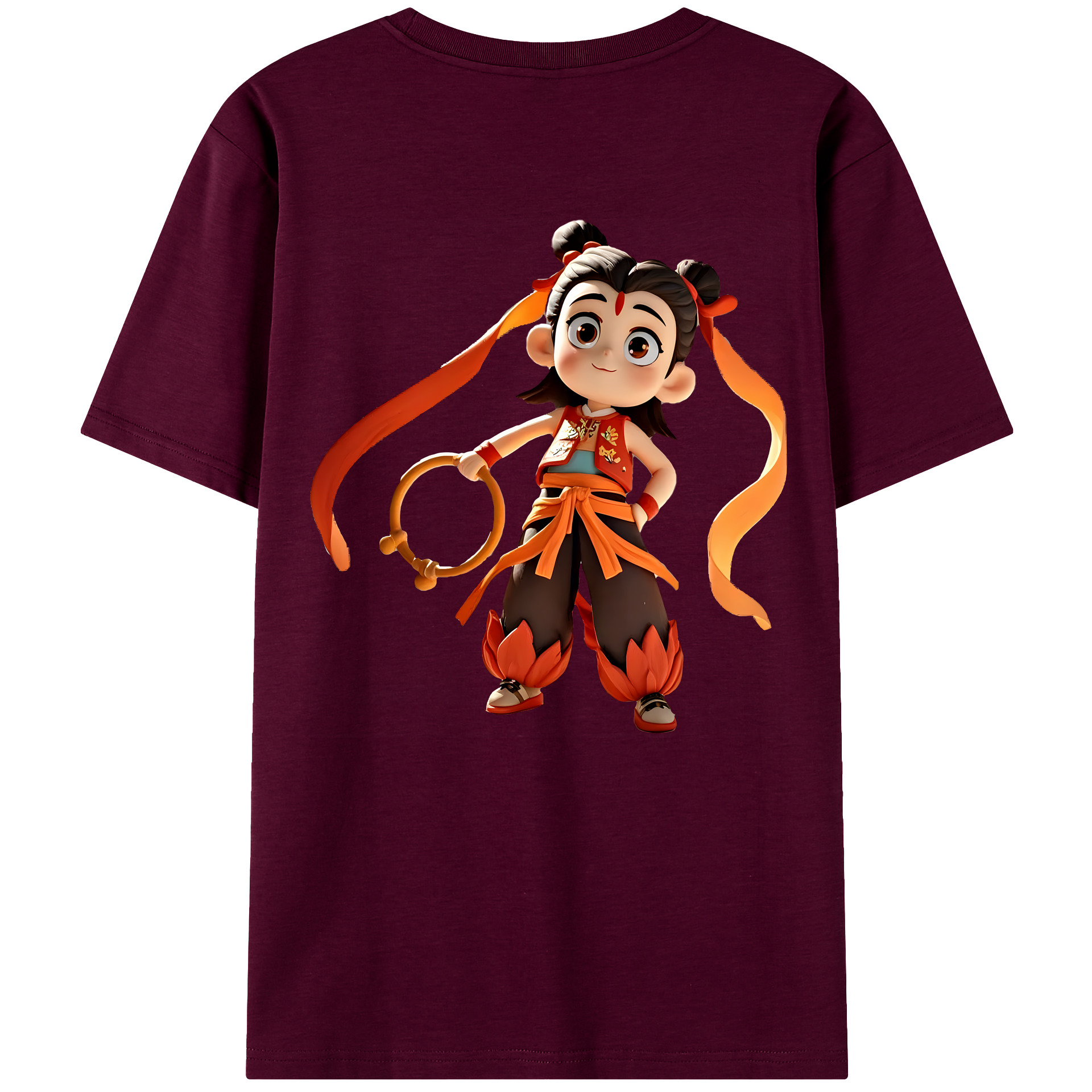 （画像用） Ne Zha 2 ナタ 魔童の大暴れ レディース半袖Tシャツ(バックプリント)